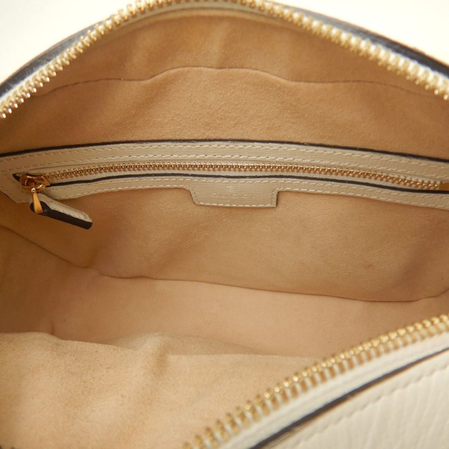 Gucci Beige Ivory Gg Supreme Canvas Leather Shoulder Bag