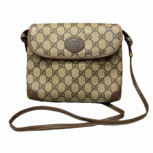 Gucci Beige Brown Pvc Leather Shoulder Bag ()