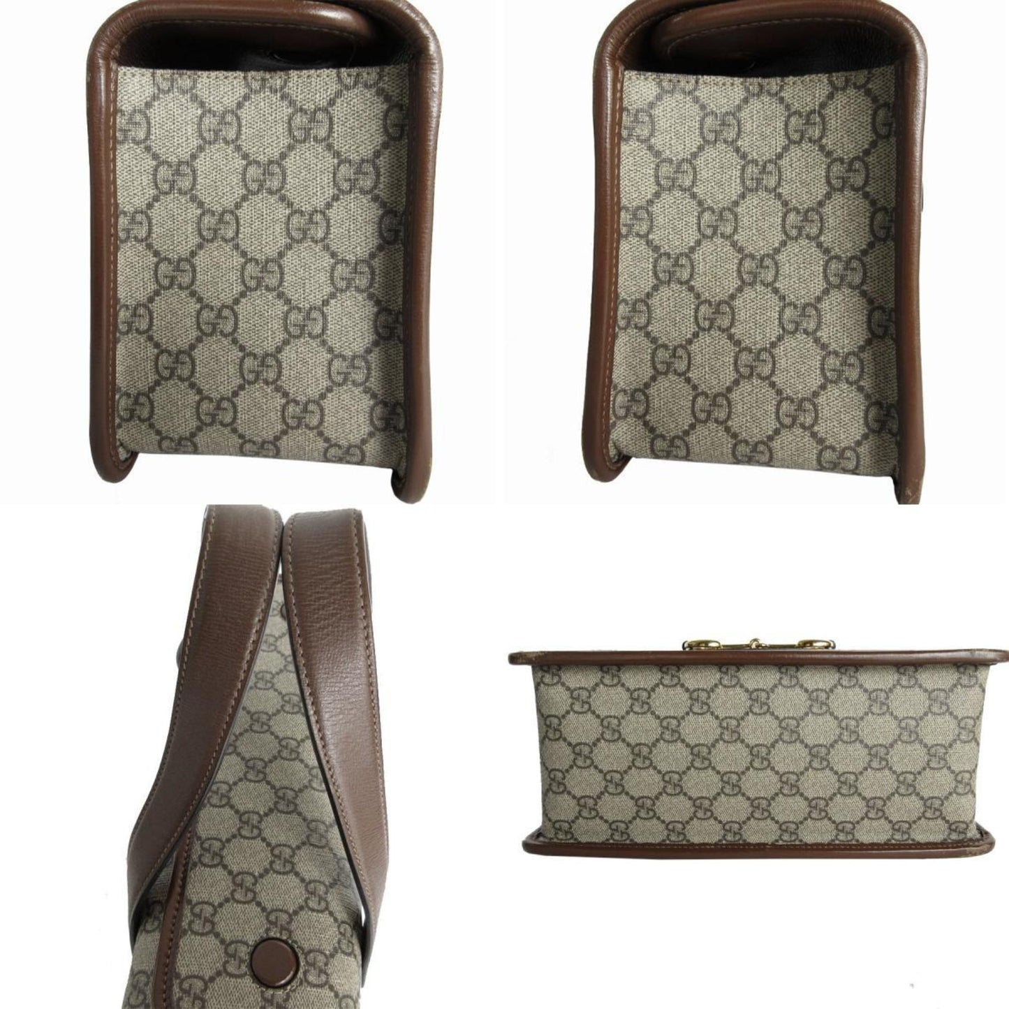 Gucci Beige Brown Pvc Leather Handbag