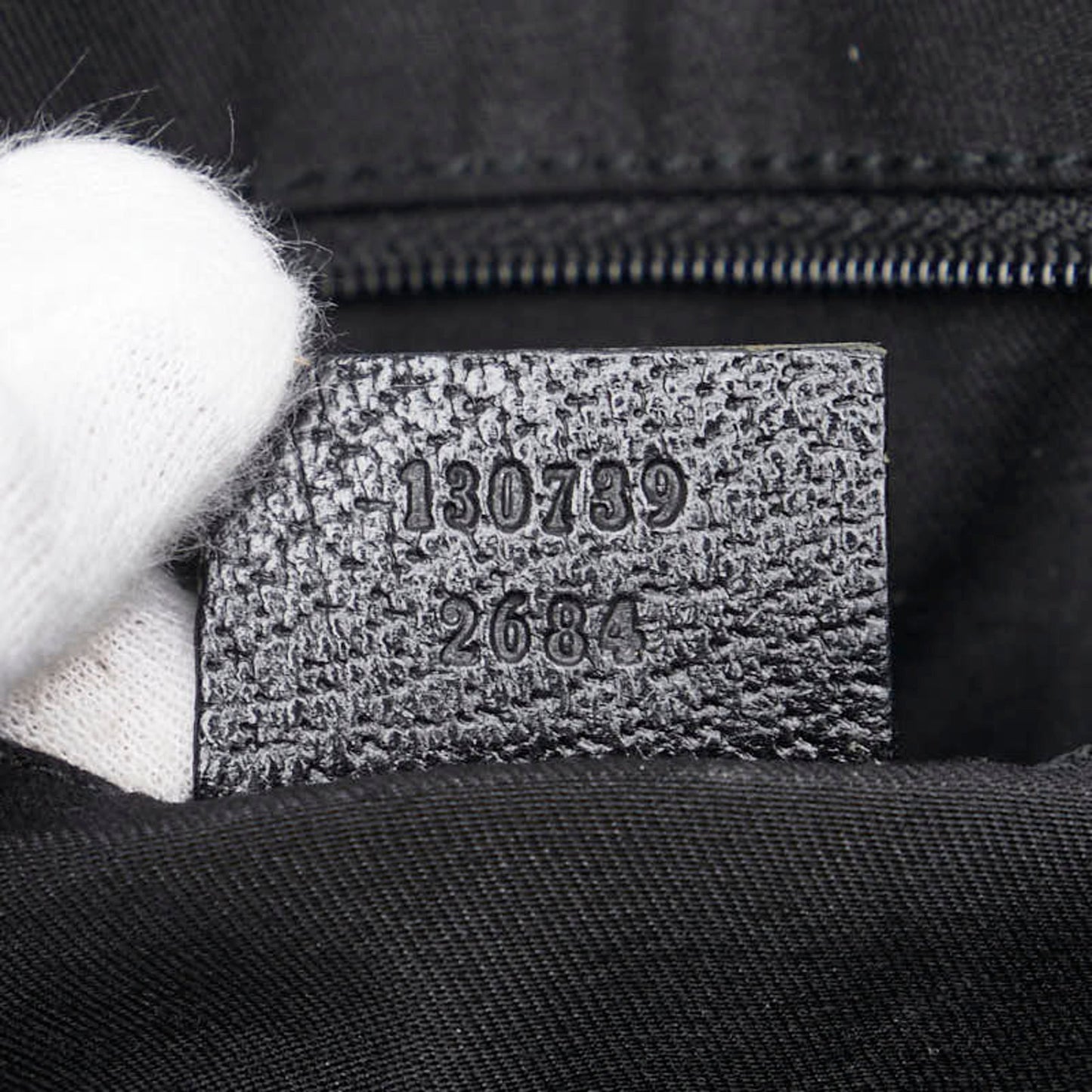 Gucci Black Canvas Leather Handbag Tote Bag