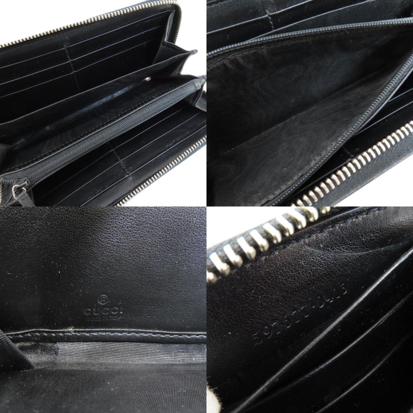 Gucci Black Leather Long Wallet (Bi-Fold)