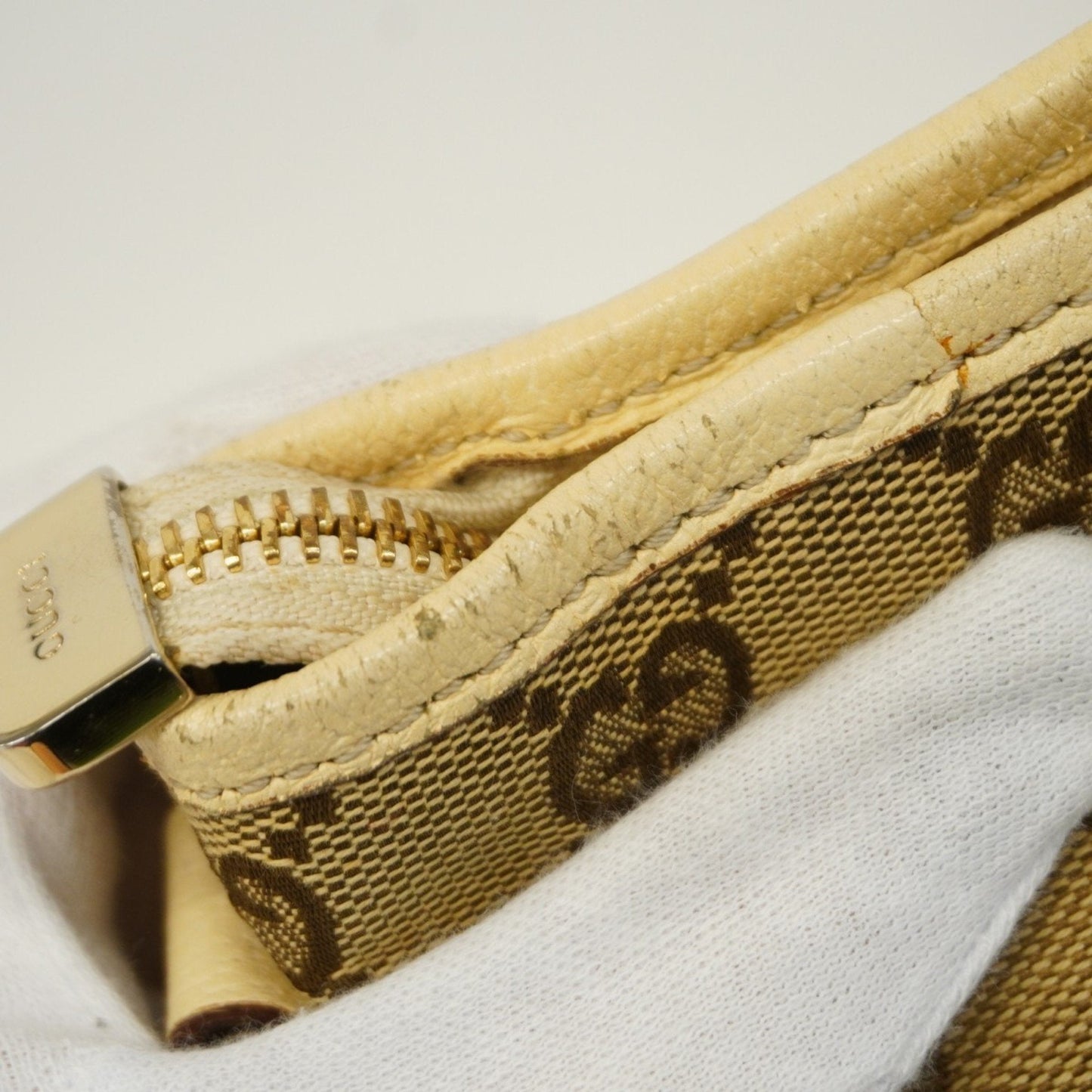 Gucci Brown White Canvas Shoulder Bag