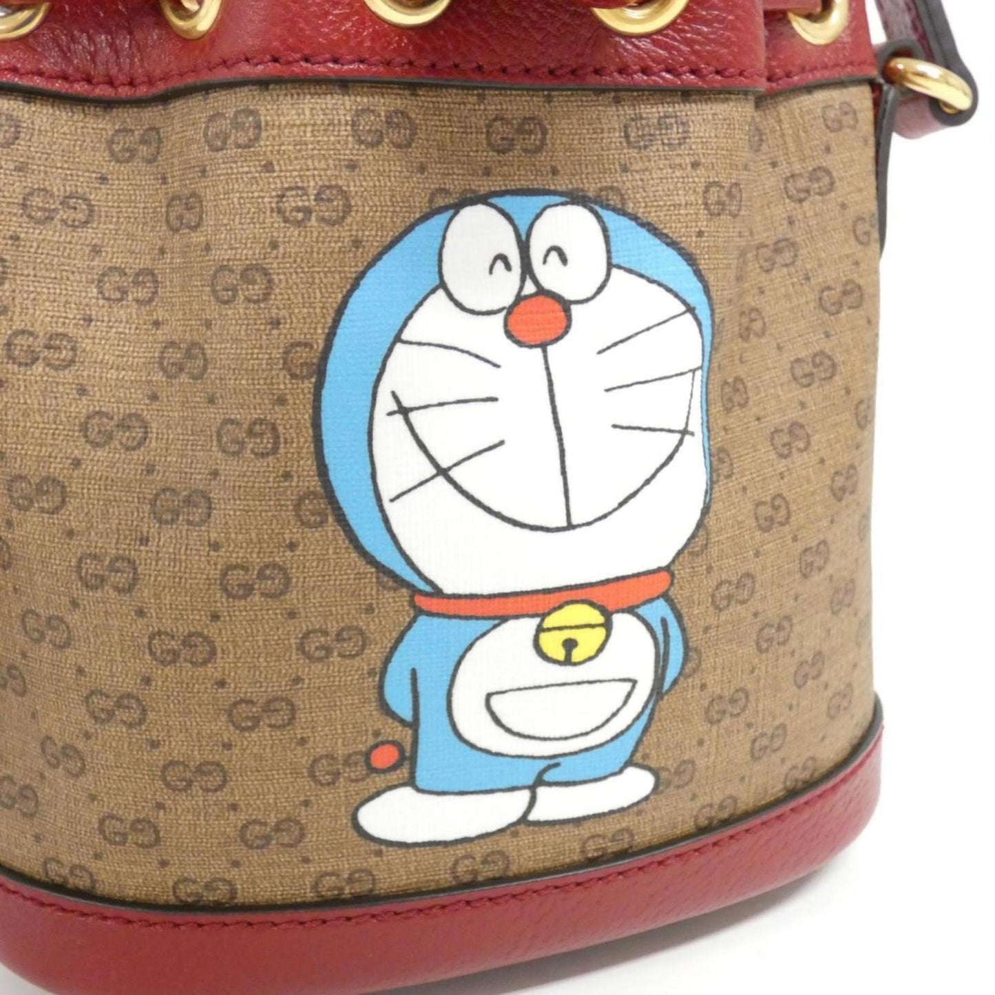 Gucci Beige Cherry Red Gg Supreme Leather Shoulder Bag