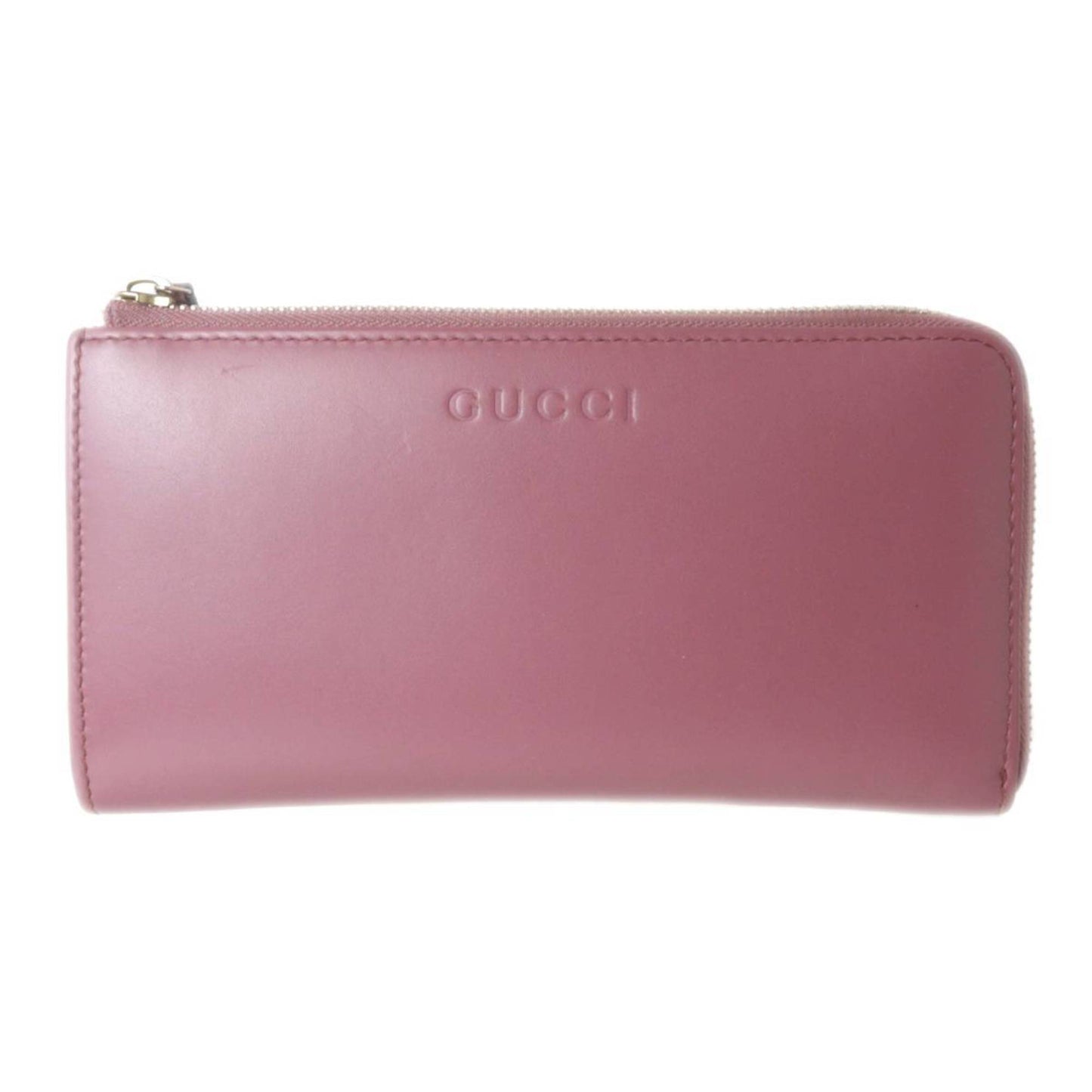 Gucci Pink Leather Long Wallet (Bi-Fold)