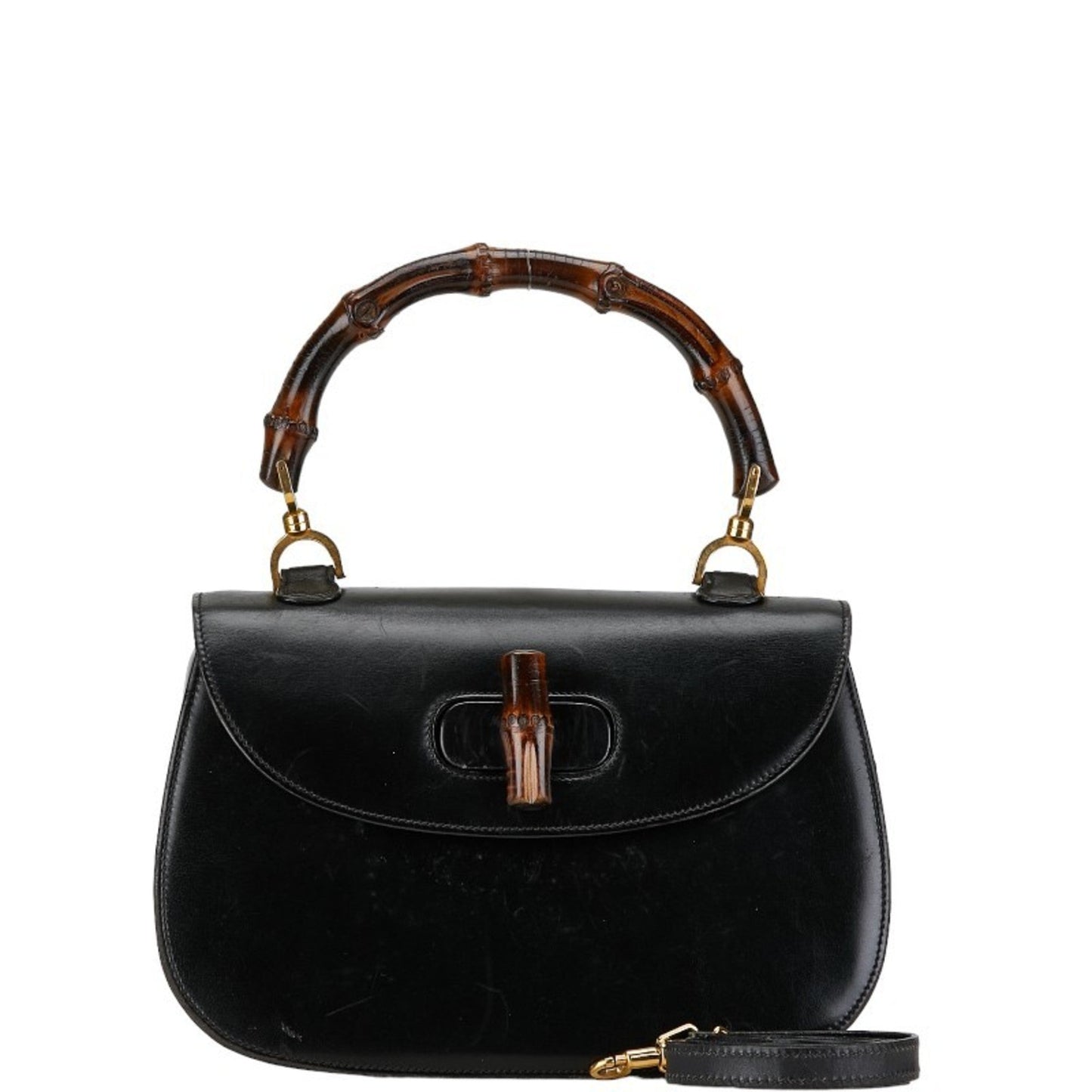 Gucci Black Leather Handbag Shoulder Bag ()
