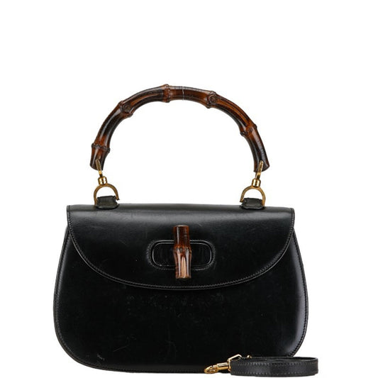 Gucci Black Leather Handbag Shoulder Bag ()