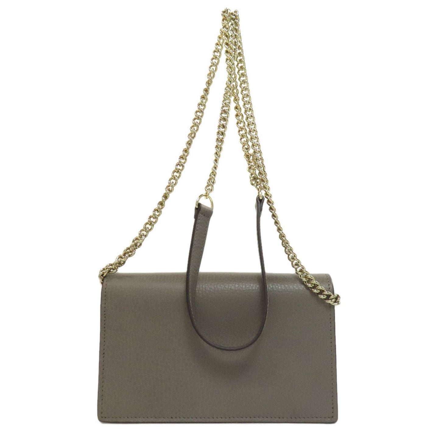 Gucci Gray Leather Chain/Shoulder Wallet