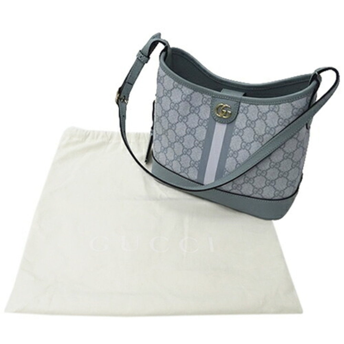 Gucci Blue Light Blue Gg Supreme Canvas Shoulder Bag