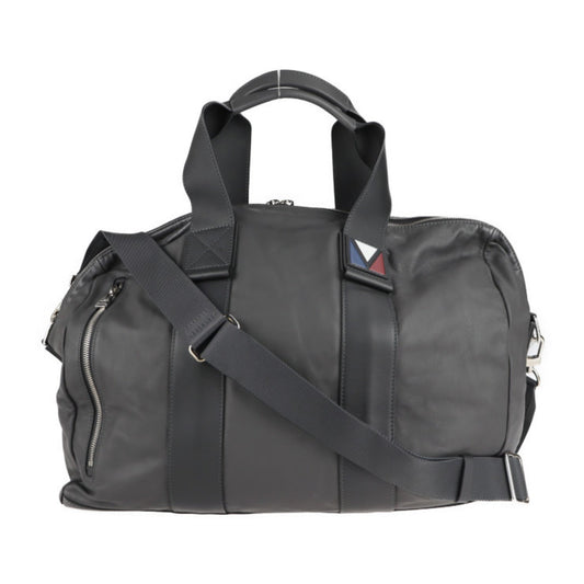Louis Vuitton Gray Leather Boston Bag Handbag Shoulder Bag Tote Bag ()