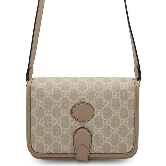 Gucci Beige Gg Supreme Leather Shoulder Bag
