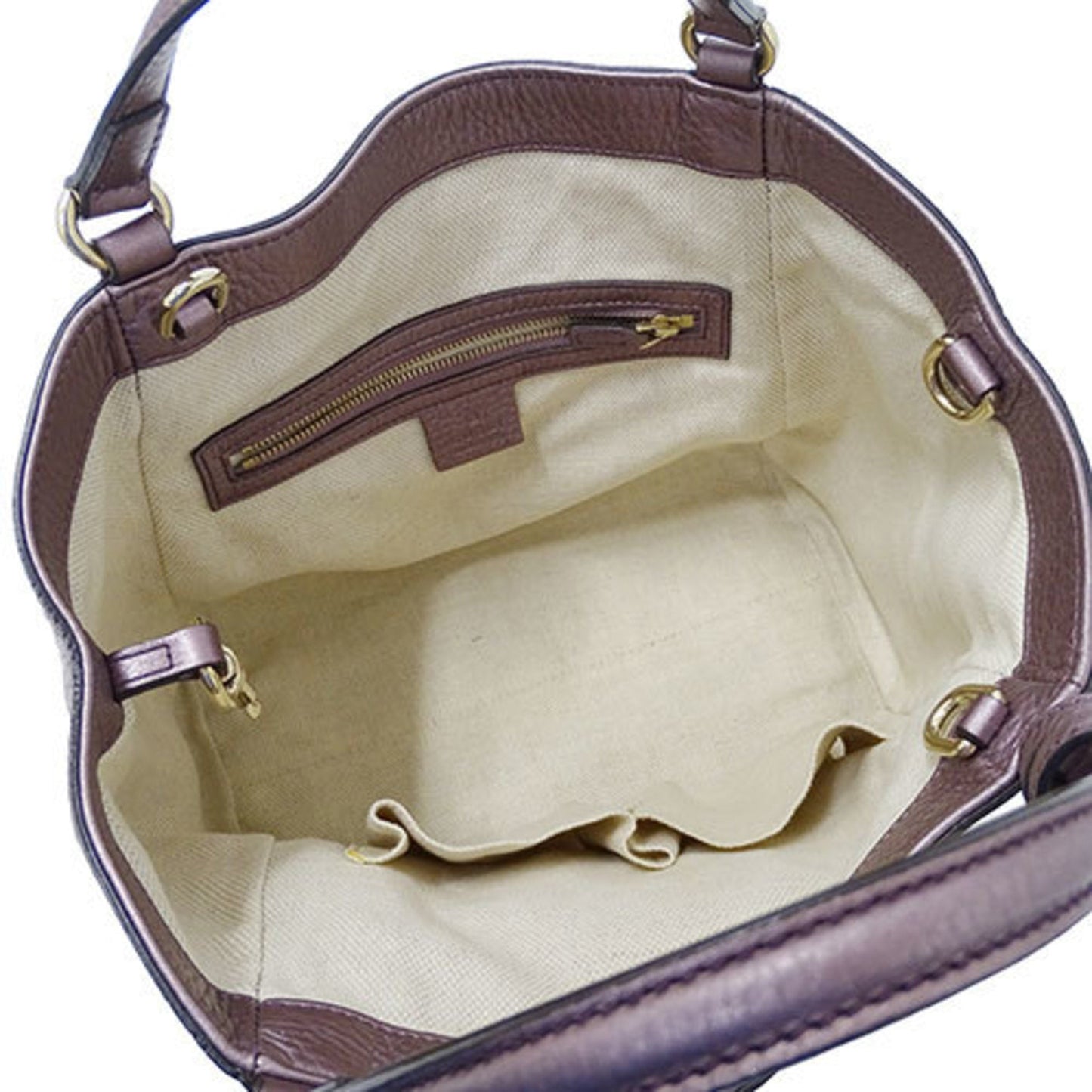 Gucci Metallic Purple Leather Handbag Shoulder Bag