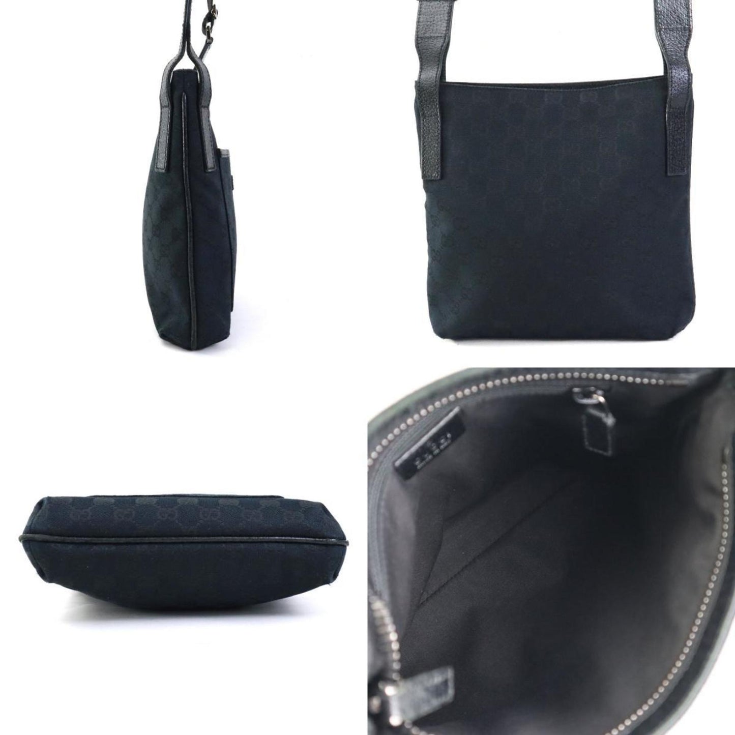 Gucci Black Gg Canvas Shoulder Bag