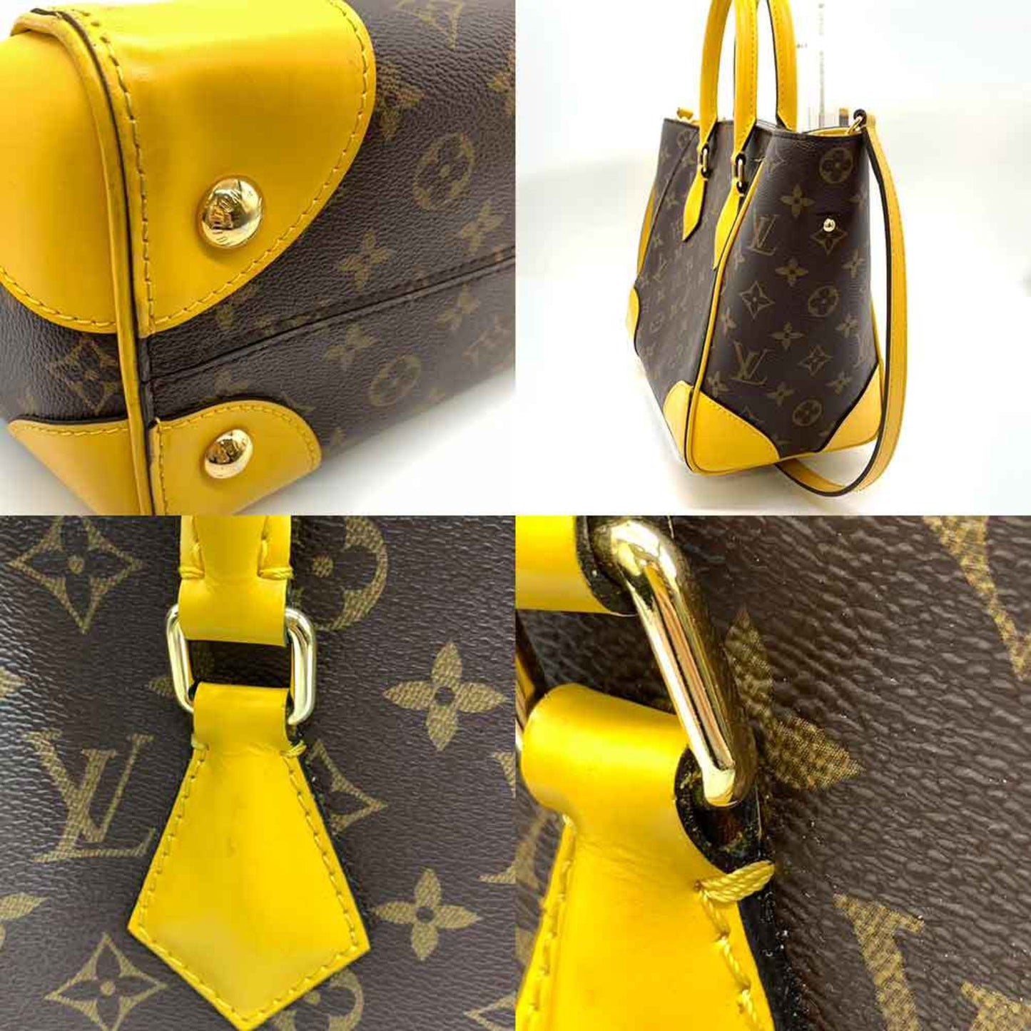 Louis Vuitton Brown Monogram Yellow Monogram Handbag Shoulder Bag