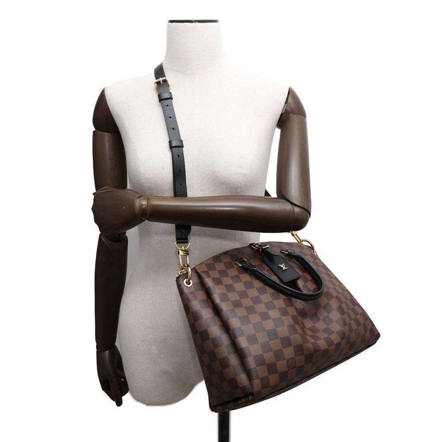 Louis Vuitton Black Damier Canvas Ebene Noir Damier Canvas Shoulder Bag Tote Bag