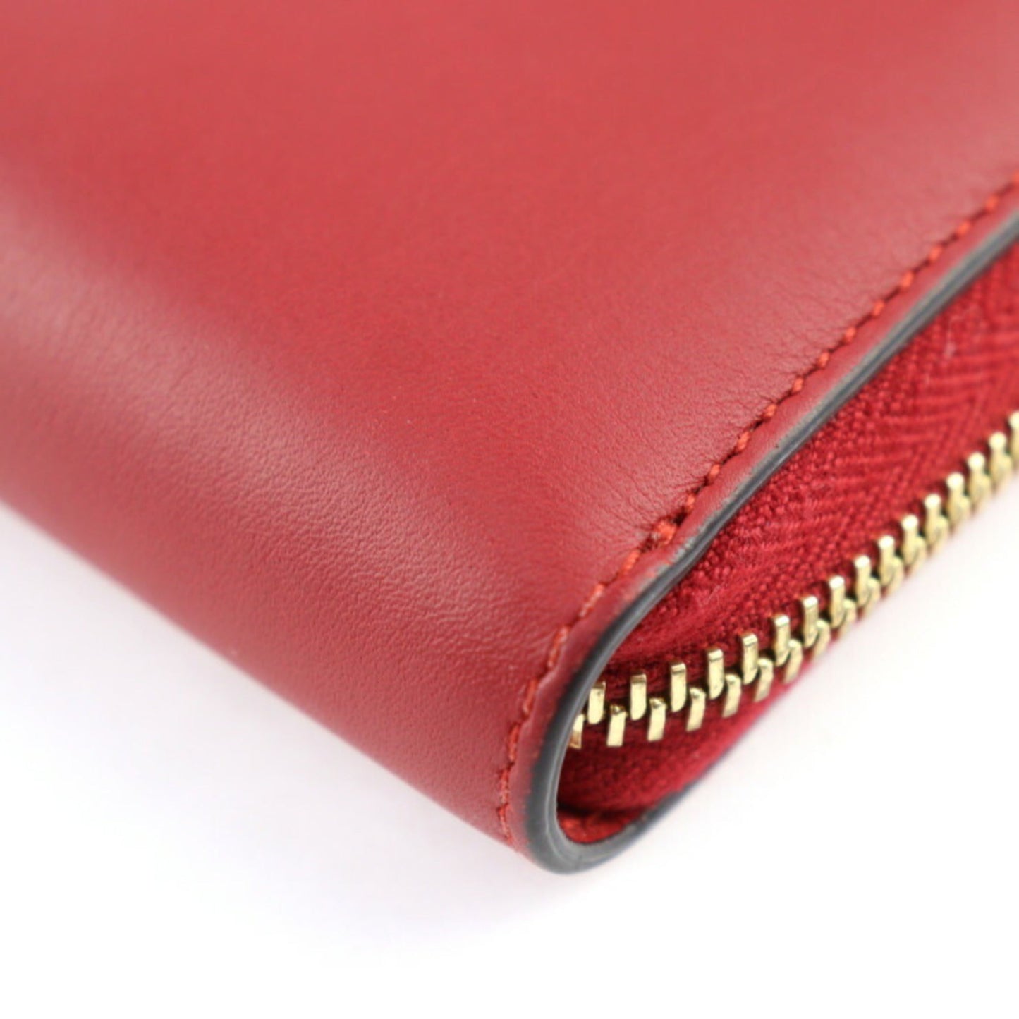 Gucci Red Color Leather Long Wallet (Bi-Fold)
