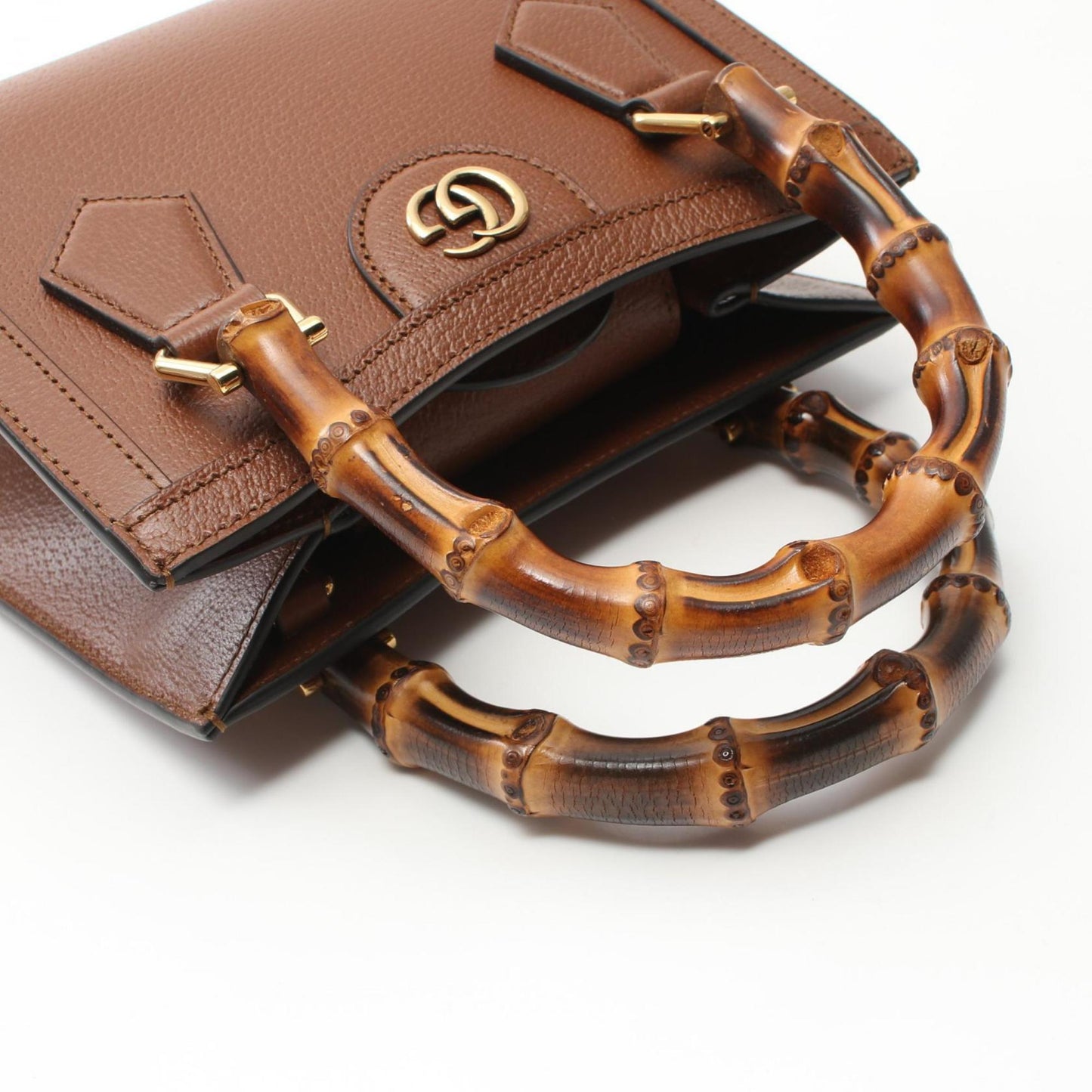 Gucci Brown Leather Handbag Tote Bag