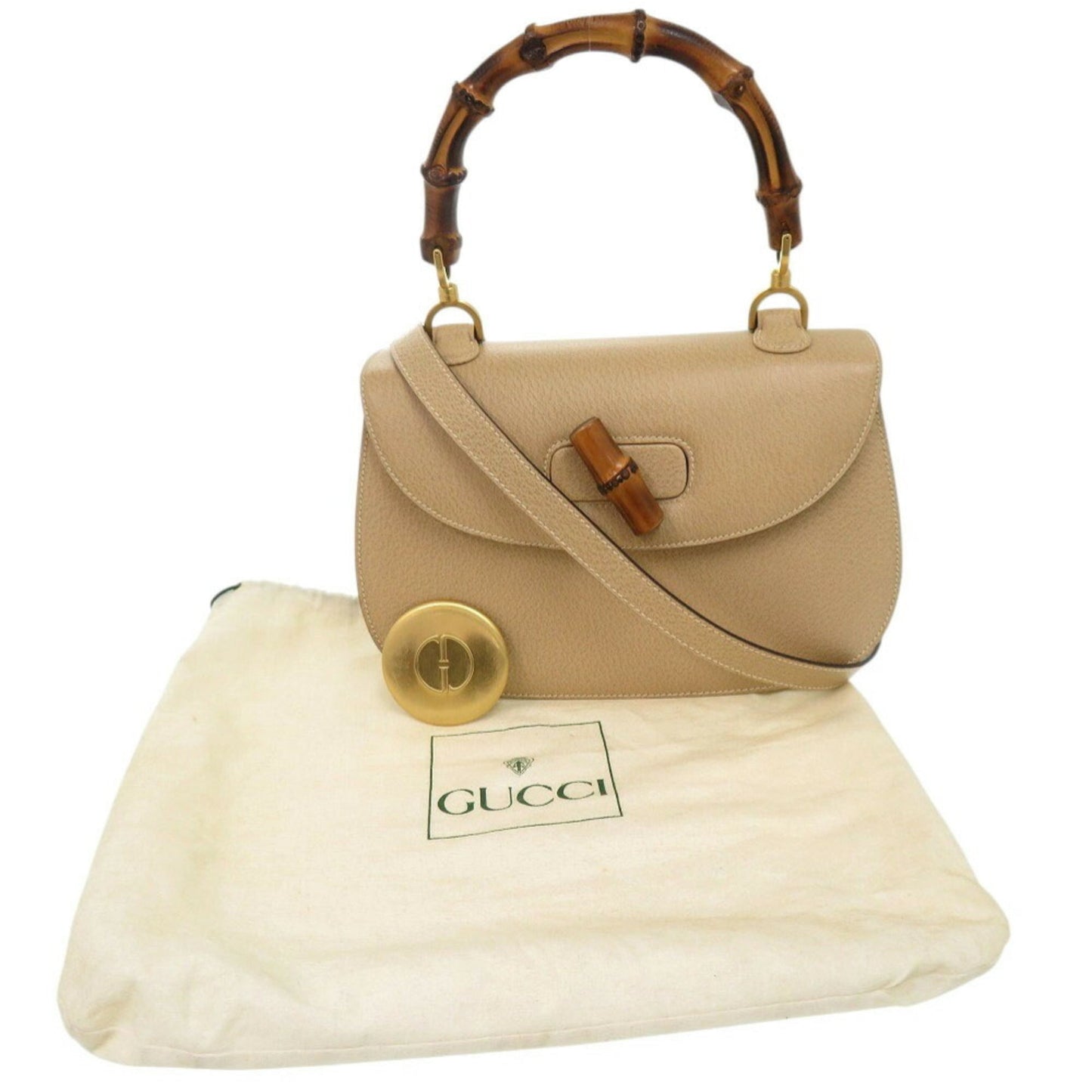 Gucci Beige Leather Handbag Shoulder Bag