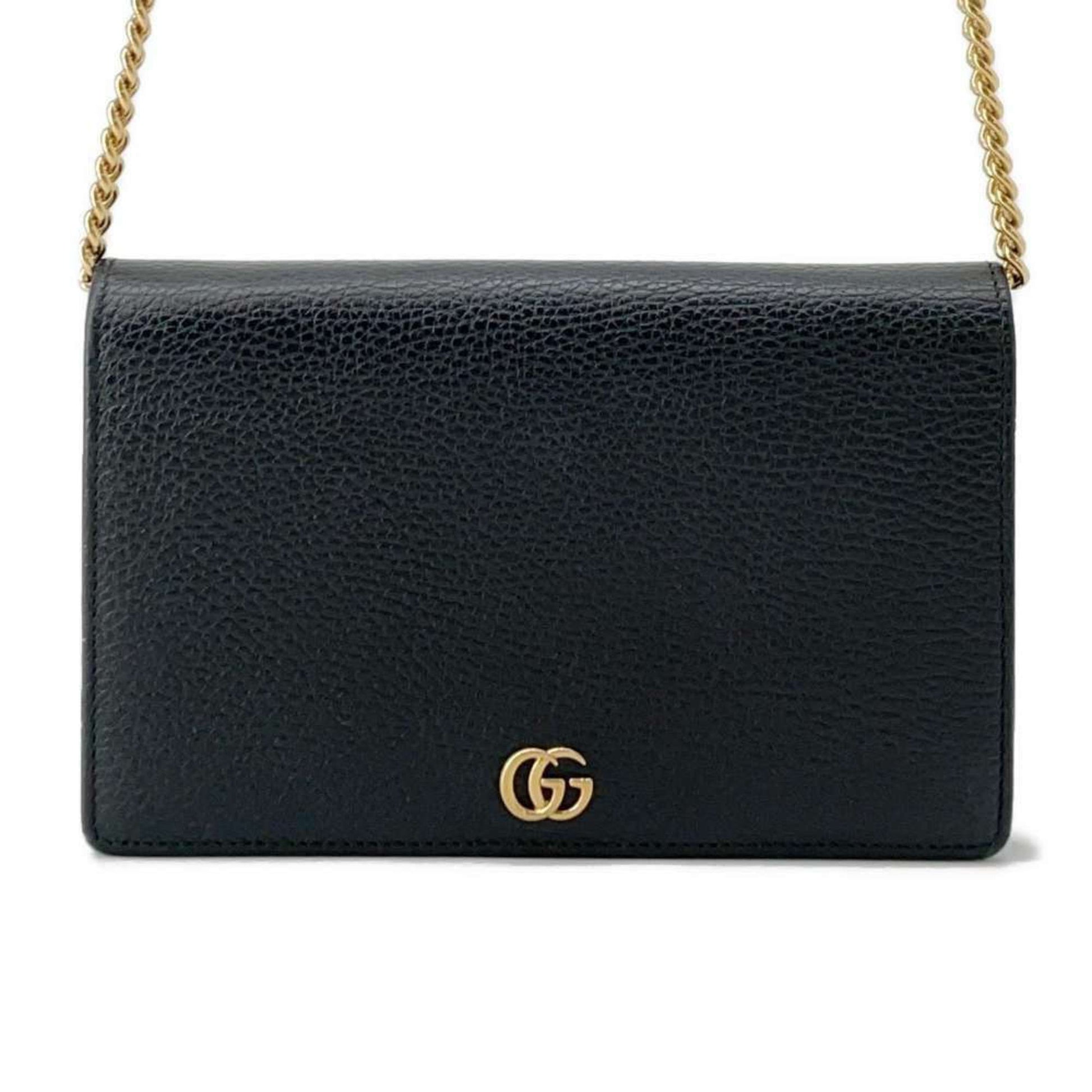 Gucci Black Leather Chain/Shoulder Wallet ()