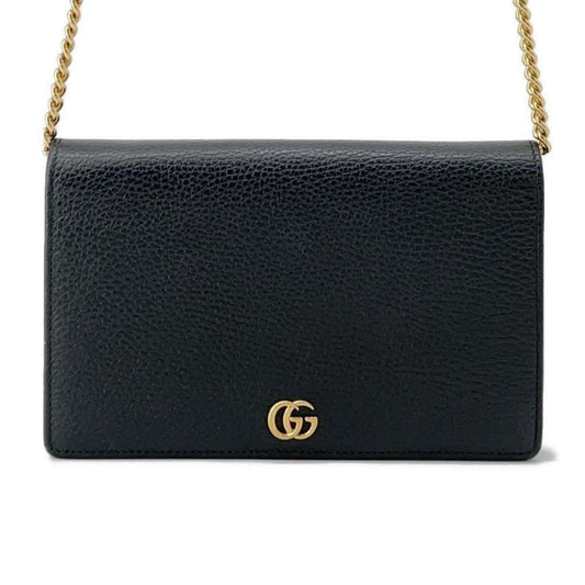 Gucci Black Leather Chain/Shoulder Wallet ()