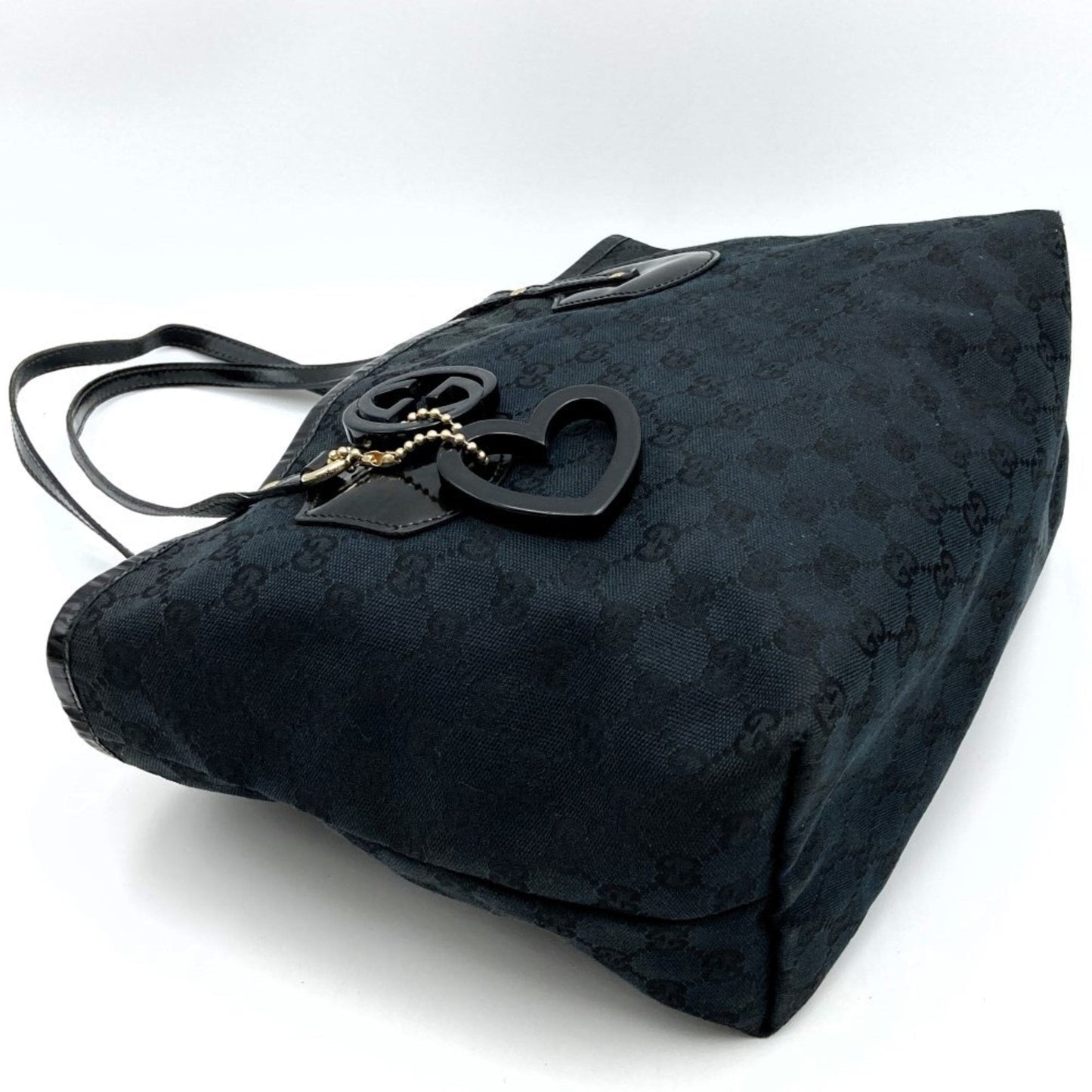 Gucci Black Gg Canvas Handbag Tote Bag