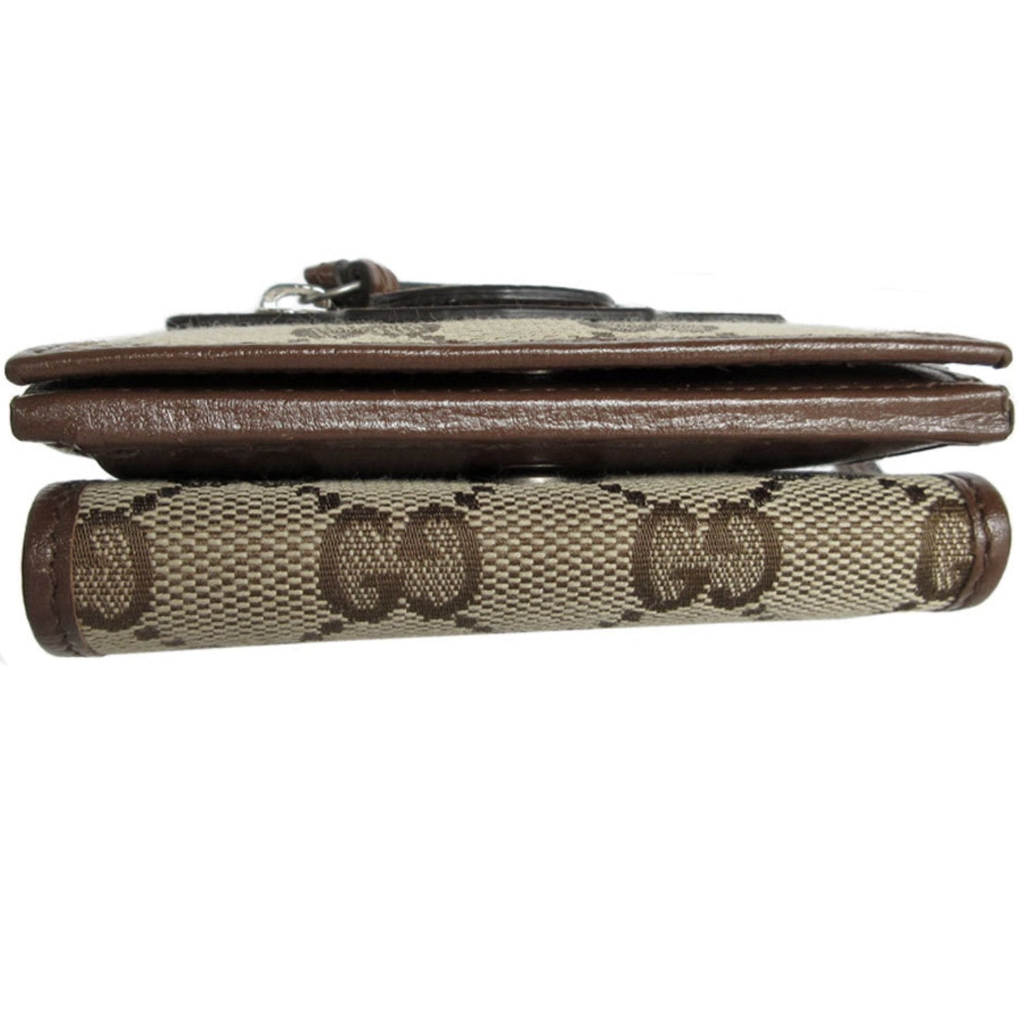 Gucci Beige Brown Gg Canvas Wallet (Tri-Fold)