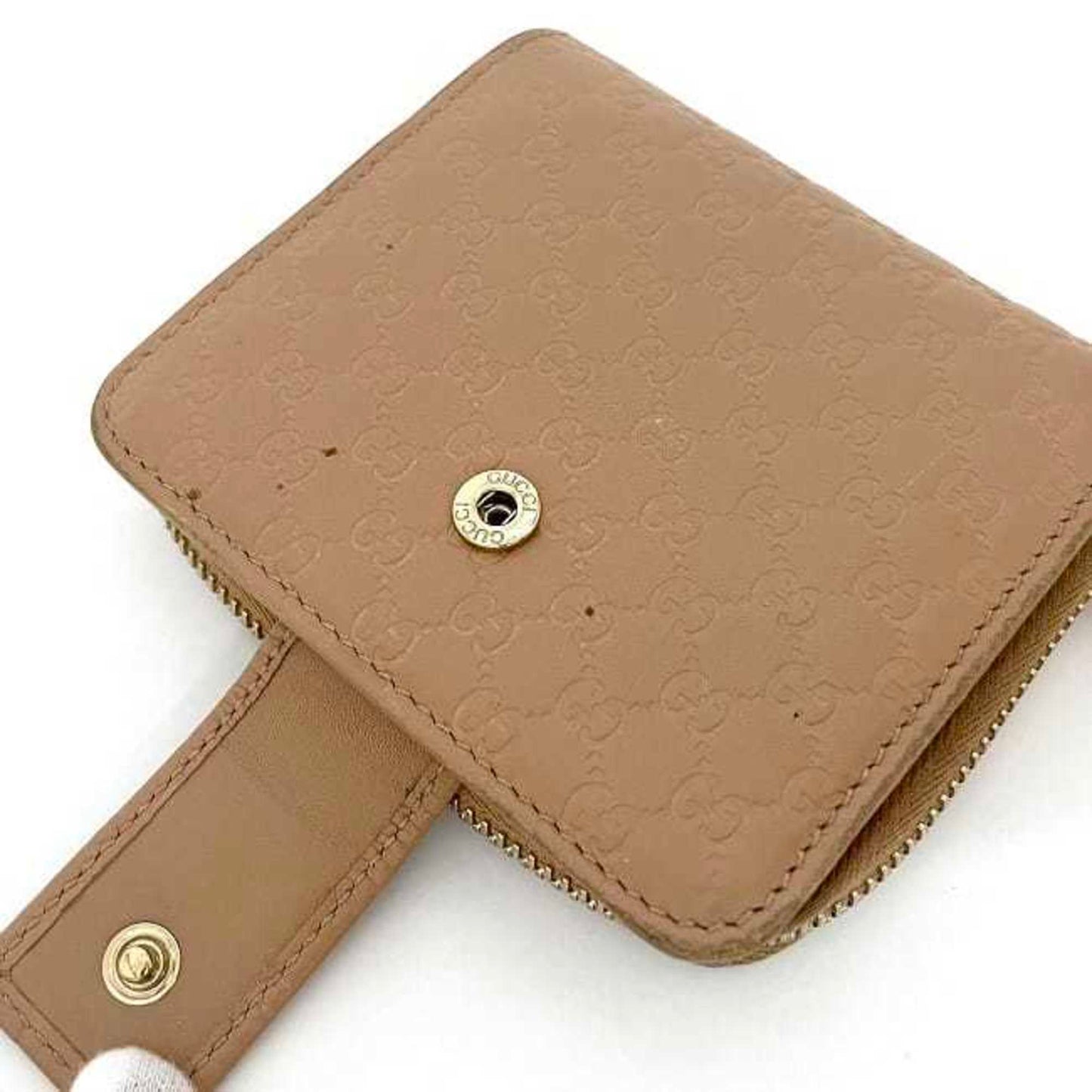 Gucci Beige Gold Leather Wallet (Bi-Fold)