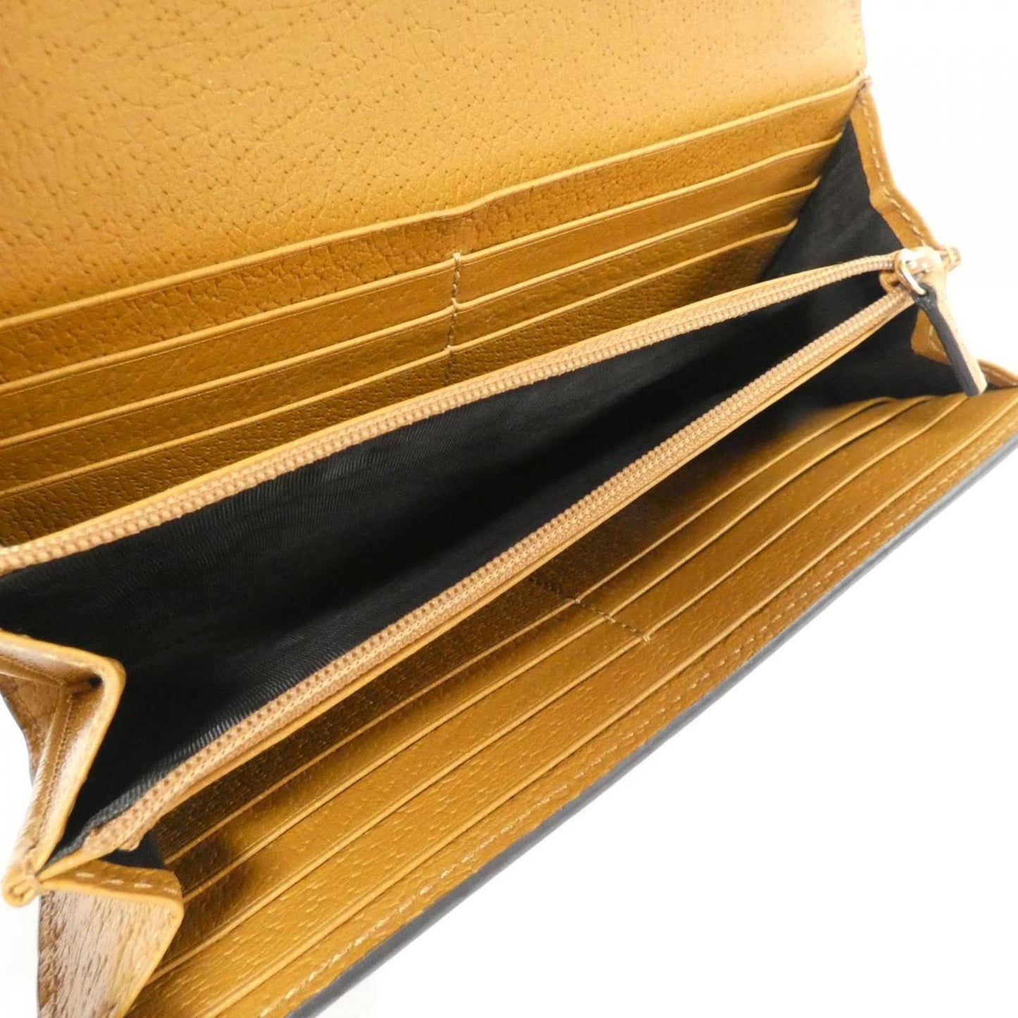 Gucci Beige Light Brown Gg Supreme Leather Long Wallet (Bi-Fold)