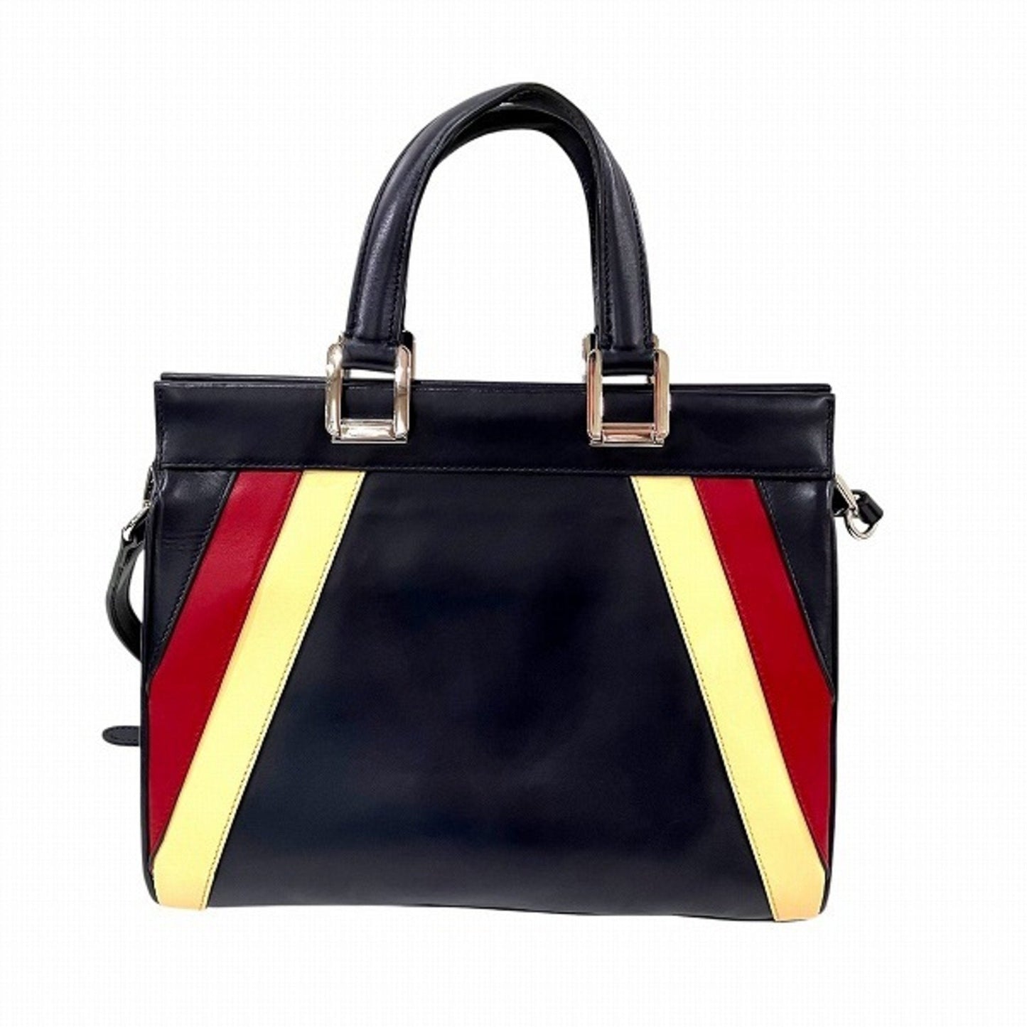 Gucci Beige Navy Red Color Leather Handbag Shoulder Bag