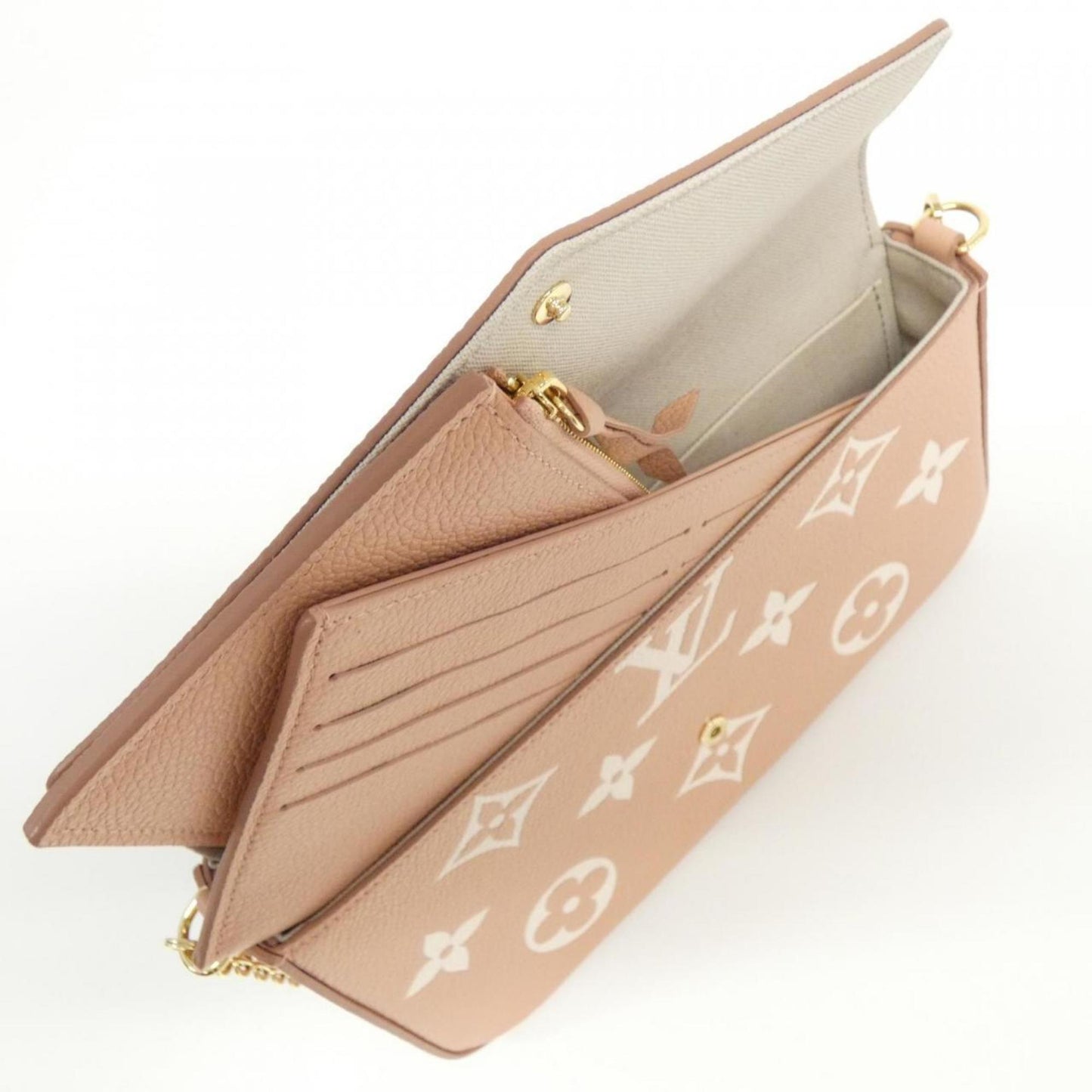 Louis Vuitton Rose Leather Pochette Shoulder Bag