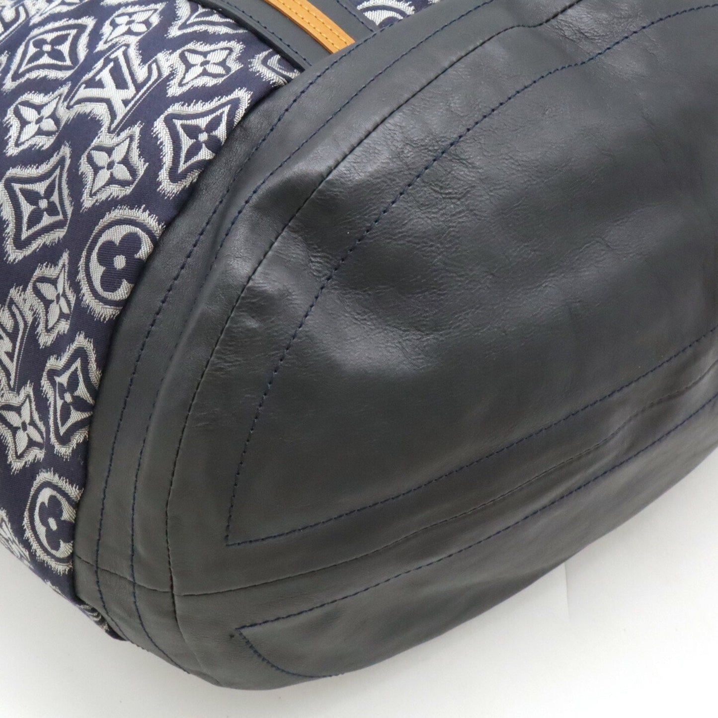 Louis Vuitton Black White Nylon Leather Shoulder Bag Tote Bag