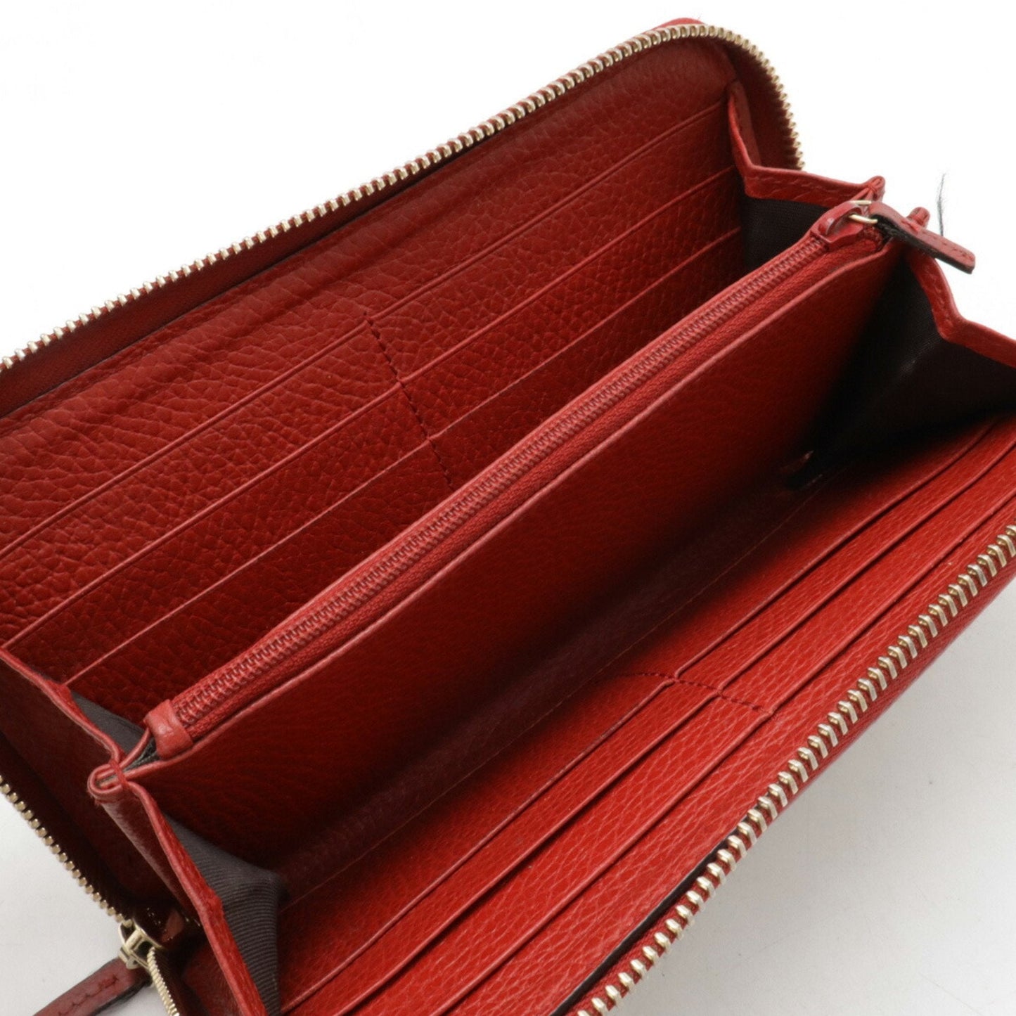 Gucci Red Color Canvas Leather Long Wallet (Bi-Fold)