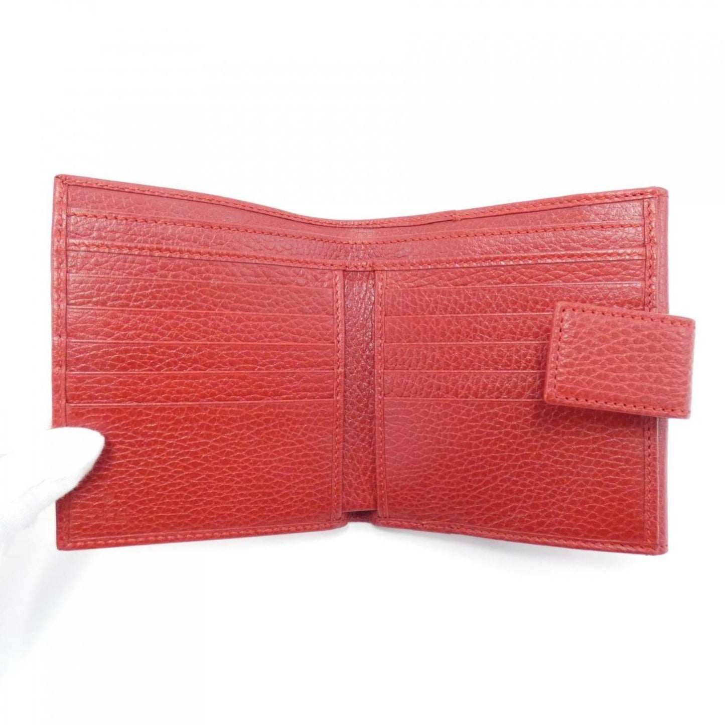 Gucci Red Color Leather Wallet (Bi-Fold)
