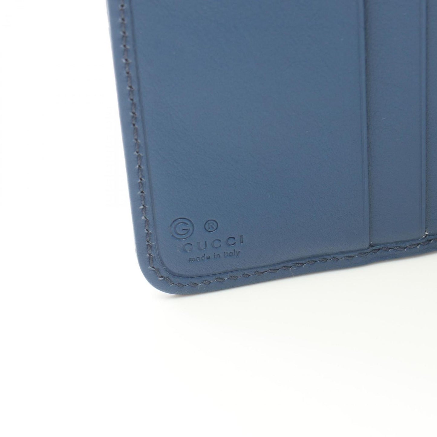 Gucci Microguccissima Blue Leather Wallet (Bi-Fold)