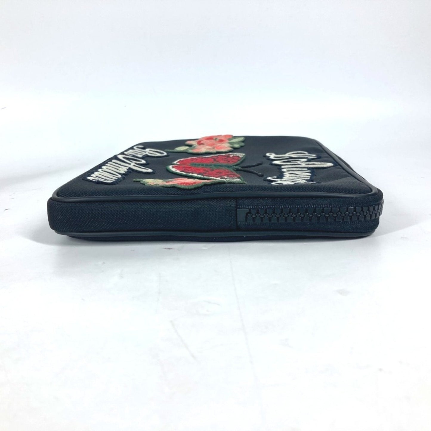 Gucci Black Multi-Color Nylon Clutch Bag Pouch