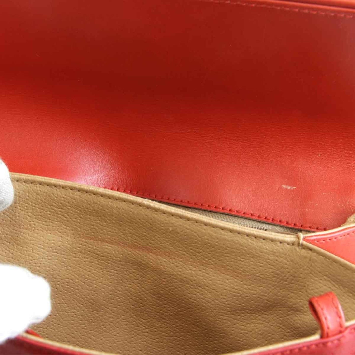 Gucci Red Color Pvc Leather Clutch Bag