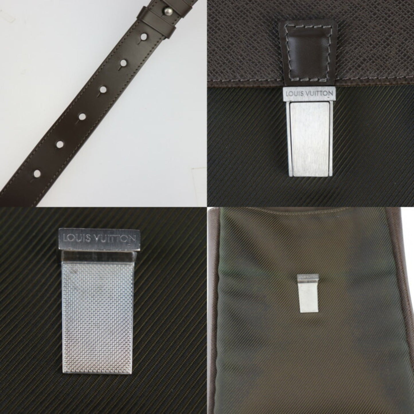 Louis Vuitton Grizzly Taiga Leather Nylon Pochette Shoulder Bag