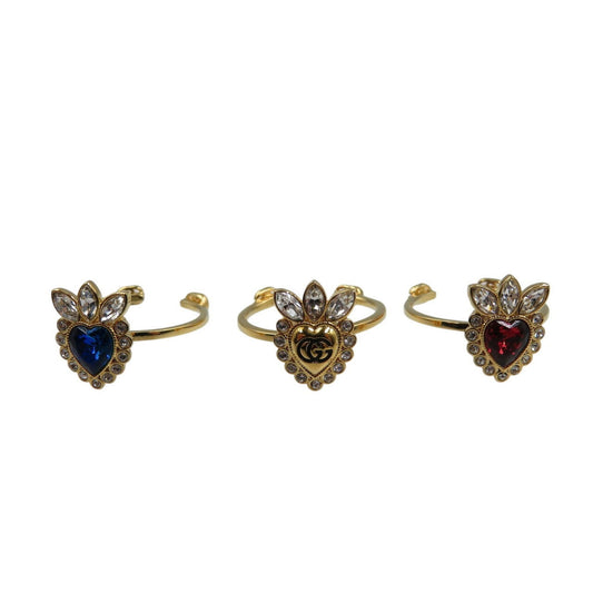 Gucci Blue Gold Red Color Gold Plating Band Ring ()