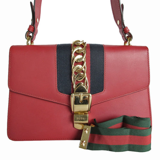 Gucci Red Color Leather Shoulder Bag ()