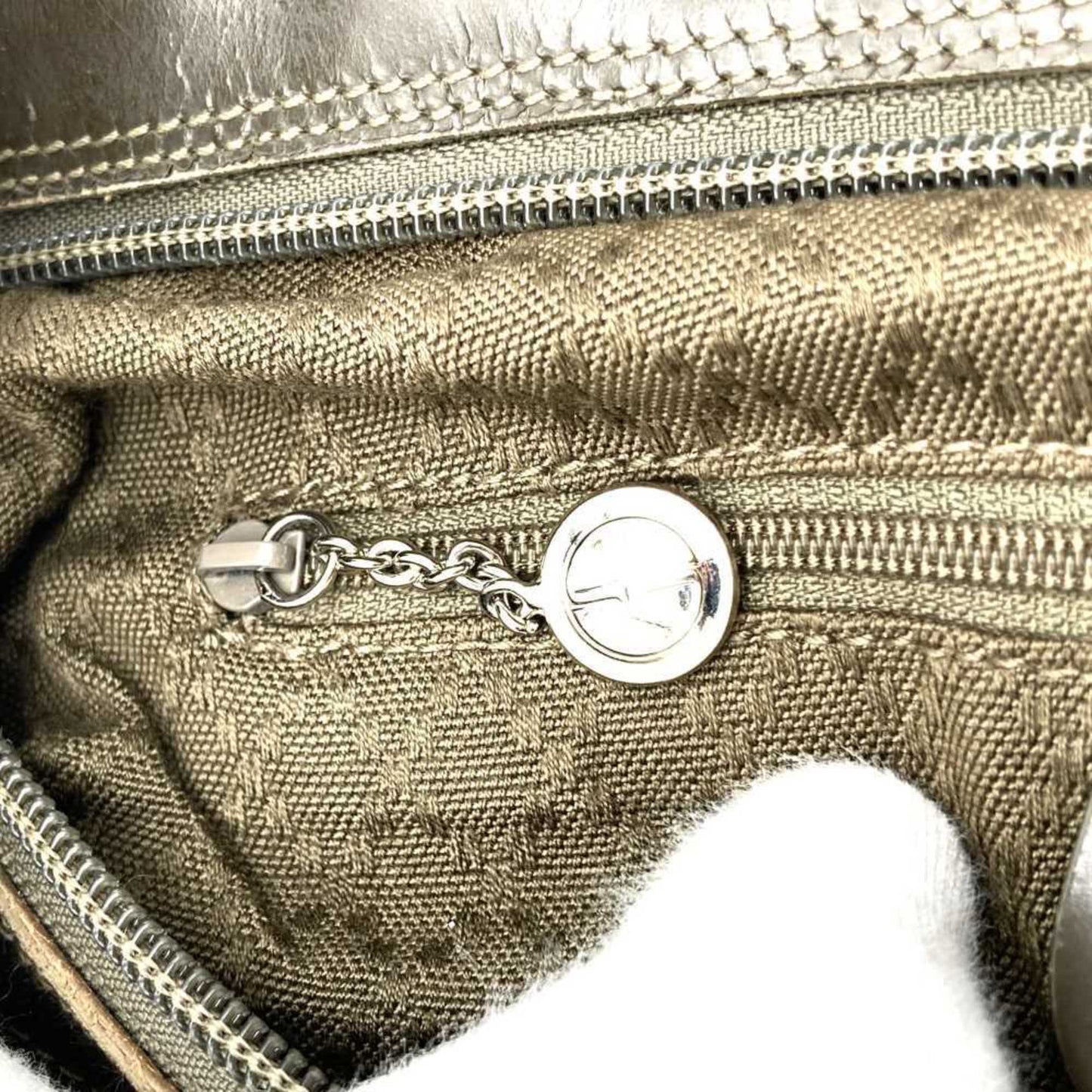 Gucci Khaki Nylon Leather Handbag Shoulder Bag