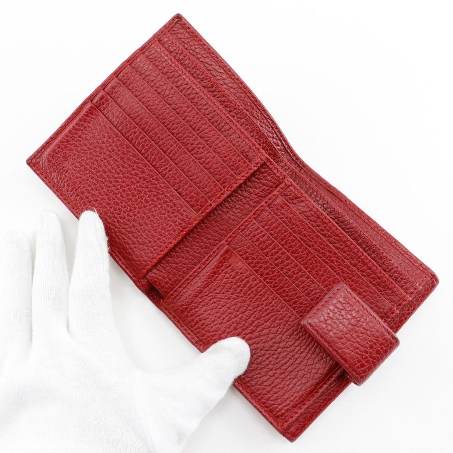 Gucci Red Color Leather Wallet (Bi-Fold)
