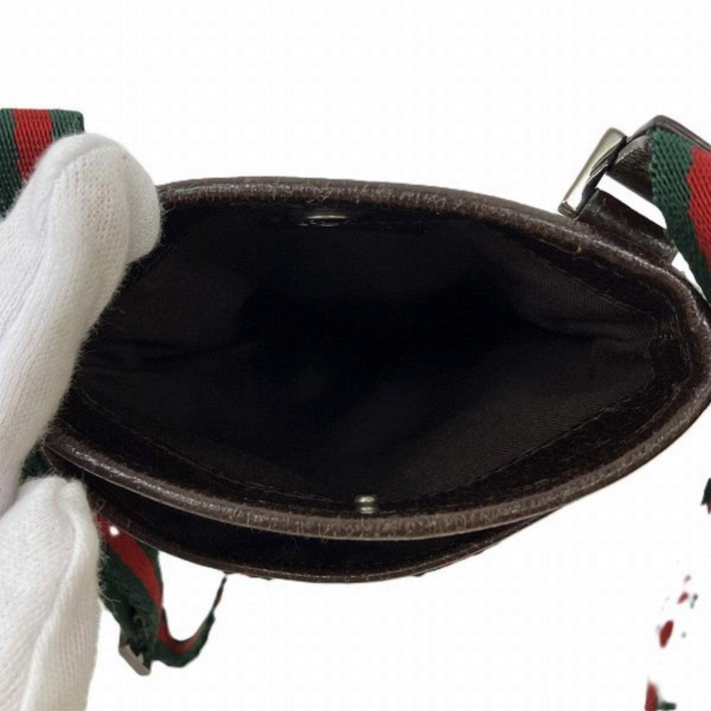 Gucci Brown Canvas Leather Pochette Shoulder Bag