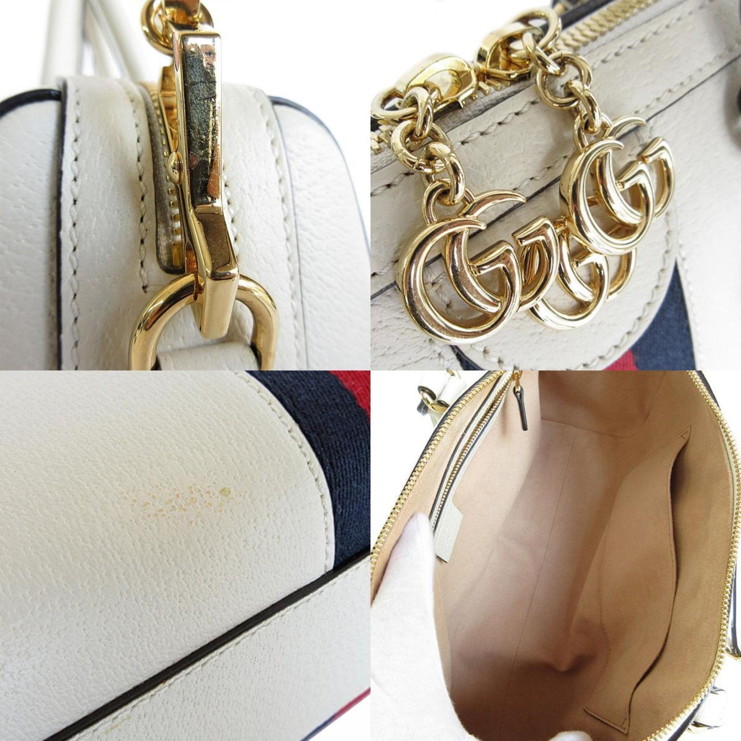 Gucci Off-White Leather Handbag Shoulder Bag