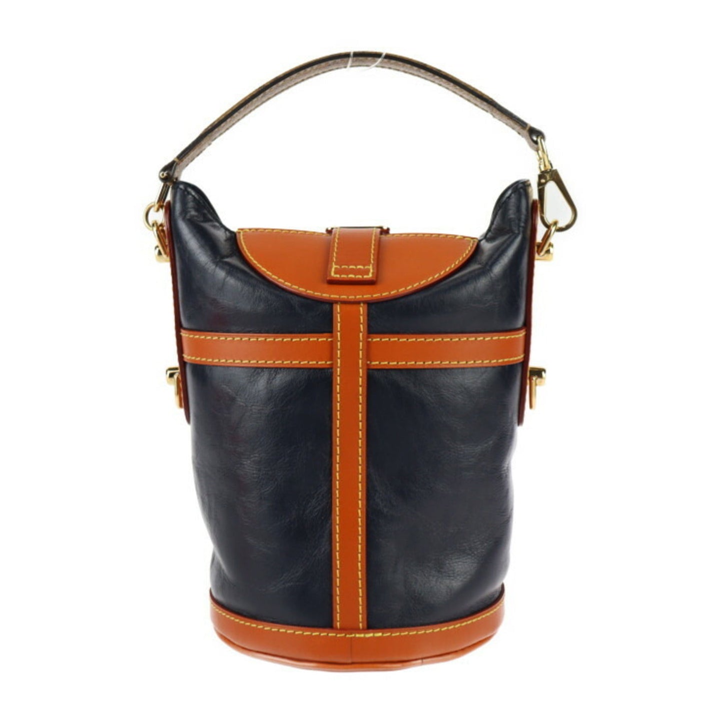 Louis Vuitton Brown Navy Leather Monogram Reverse Handbag Shoulder Bag Tote Bag