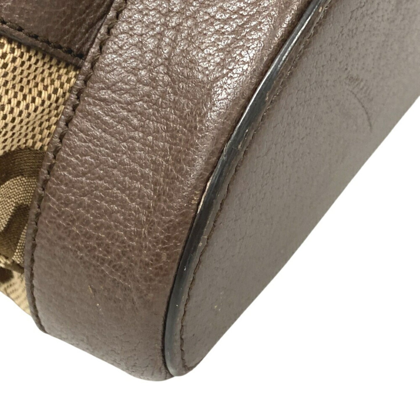 Gucci Brown Canvas Leather Backpack