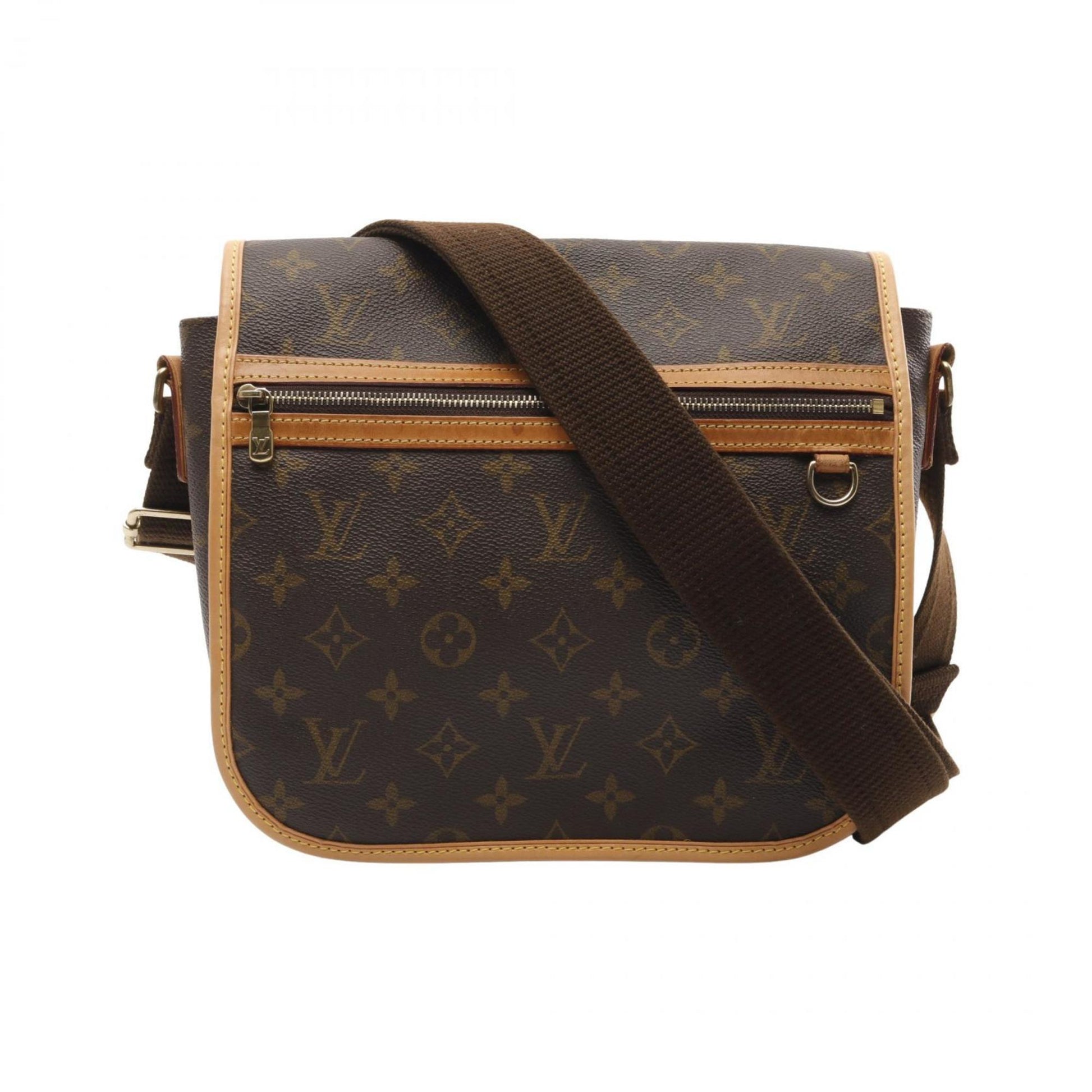 Louis Vuitton Brown Coated Canvas Leather Shoulder Bag ()