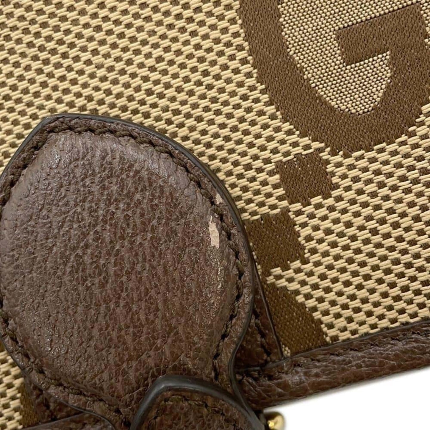 Gucci Brown Canvas Leather Shoulder Bag
