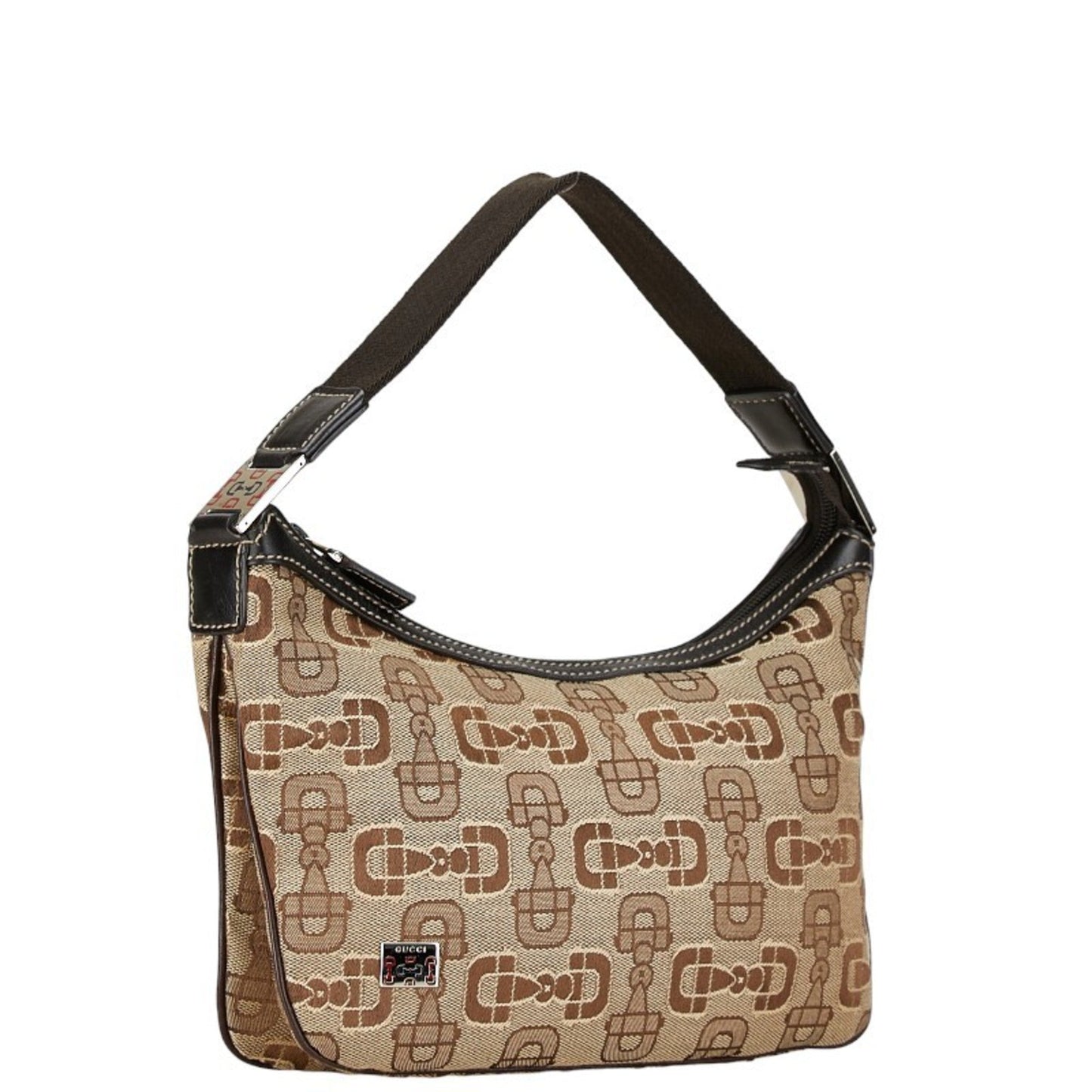Gucci Beige Brown Canvas Leather Handbag Shoulder Bag