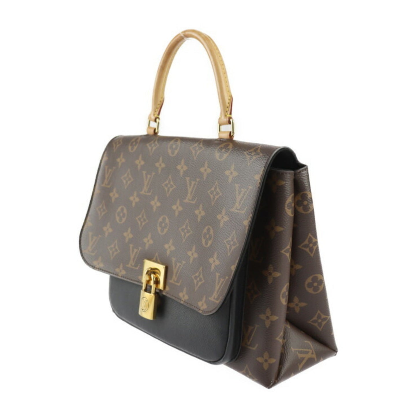 Louis Vuitton Black Brown Monogram Leather Handbag Shoulder Bag