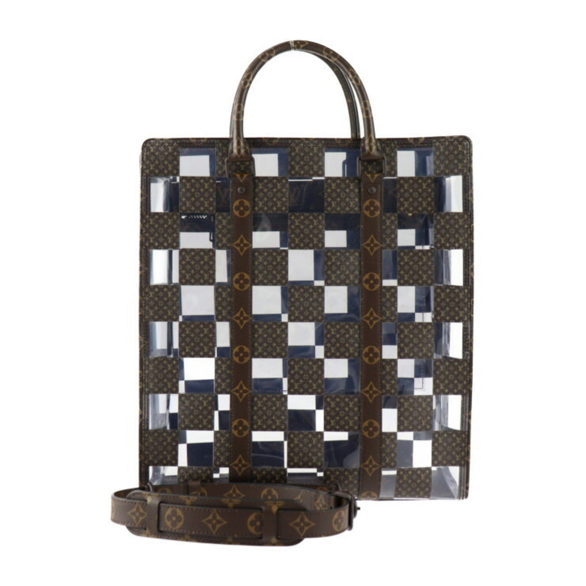 Louis Vuitton Brown Clear Monogram Monogram Shoulder Bag Tote Bag ()