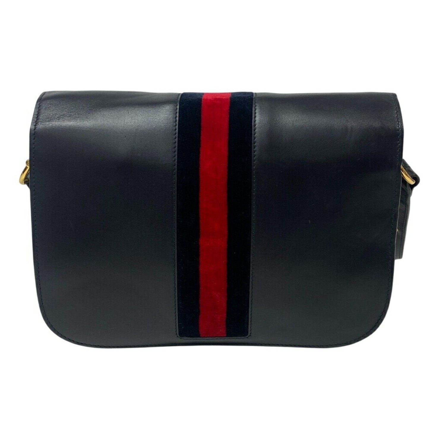 Gucci Horsebit Navy Red Color Leather Shoulder Bag